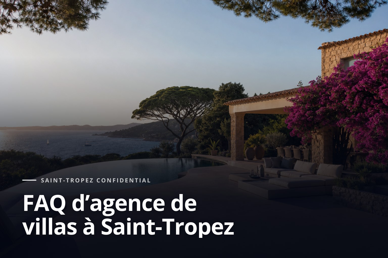 Agence de villas à Saint-Tropez dans une villa méditerranéenne à flanc de falaise, avec piscine et vue mer